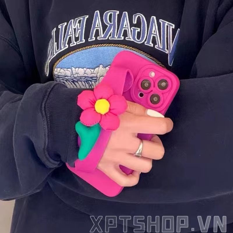 Ốp Điện Thoại Họa Tiết Hoa Hồng Có Dây Đeo Cho iphone 15 14 13 12 11 pro max xr ix xs max