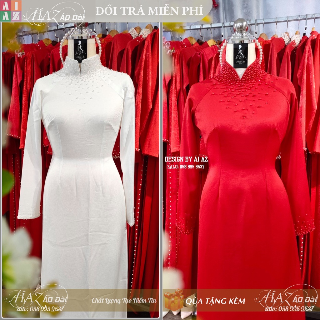 Áo Dài Cô Dâu Cưới Hỏi D27
