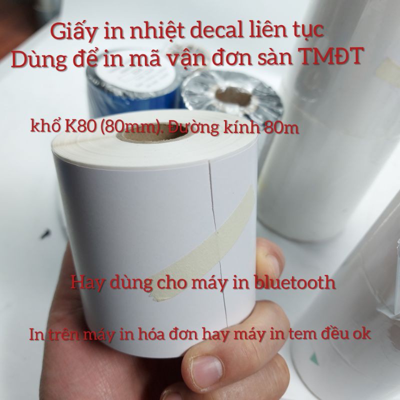 Tem mã vạch 3 hàng , Robbin mựcGiấy nhiệt in decal liên tục