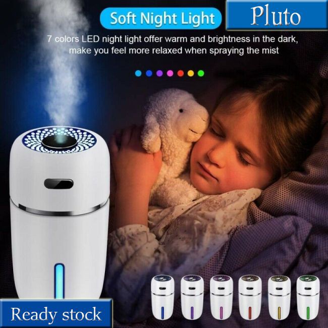 (Hàng Mới Về) Máy Khuếch Tán Tinh Dầu Làm Ẩm Không Khí Mini Có Đèn Led
