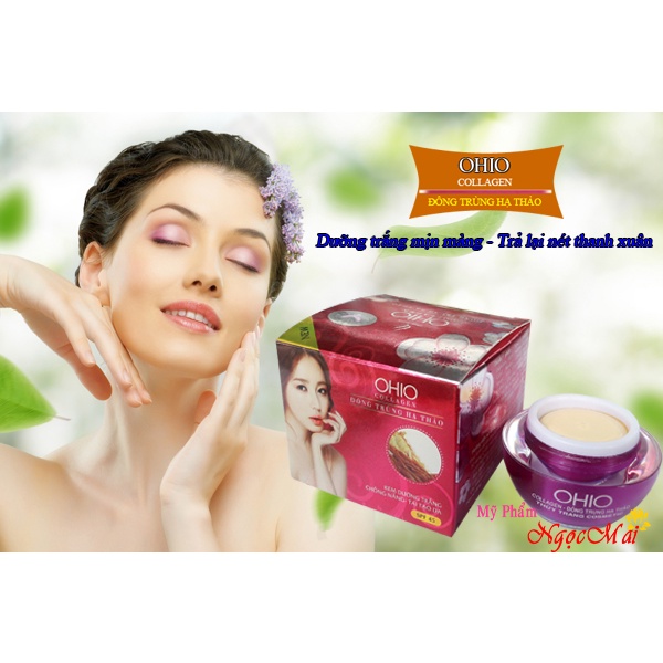Kem dưỡng trắng - Chống nắng - Tái tạo da OHIO Collagen - Đông Trùng Hạ Thảo