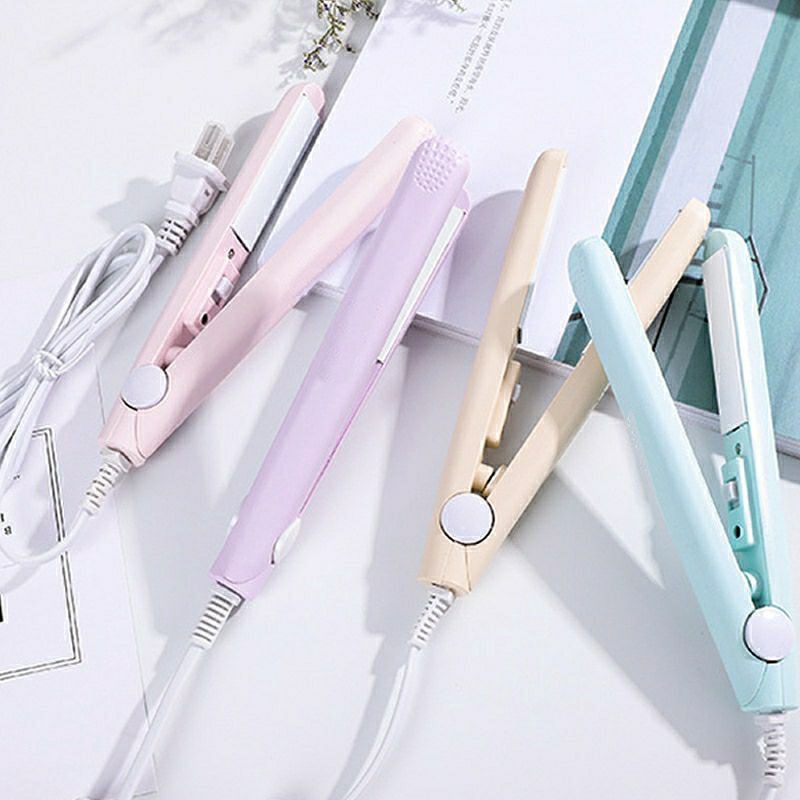 Máy Uốn Tóc Mini, Máy Duỗi Tóc Mini Tạo Kiểu Nhỏ Gọn Có Hộp Đựng Xinh Xắn