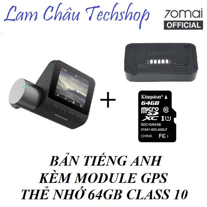 Camera hành trình Xiaomi 70mai Pro - Bản Tiếng Anh Kèm Module GPS Và Thẻ nhớ 64GB Class 10 | BigBuy360 - bigbuy360.vn