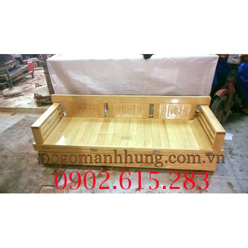 Sofa giường, giường gấp gỗ - Kích thước (Nội thất): 120 x 60 x 60.