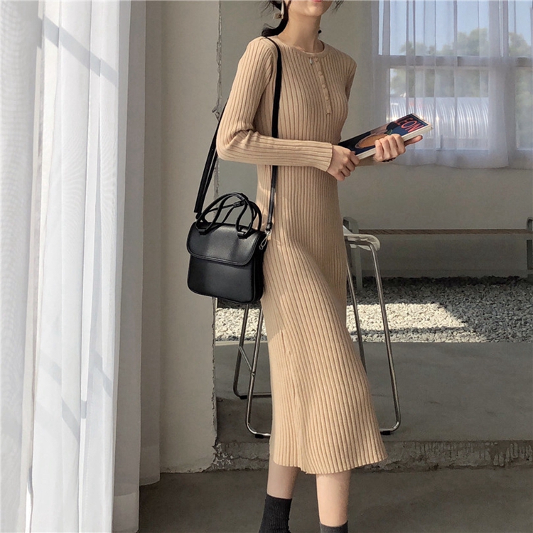 Đầm dệt kim thời trang thu đông thanh lịch cho nữ | BigBuy360 - bigbuy360.vn