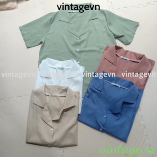 {vintagevn} áo sơ mi công sở cổ V FREESHIP A,026
