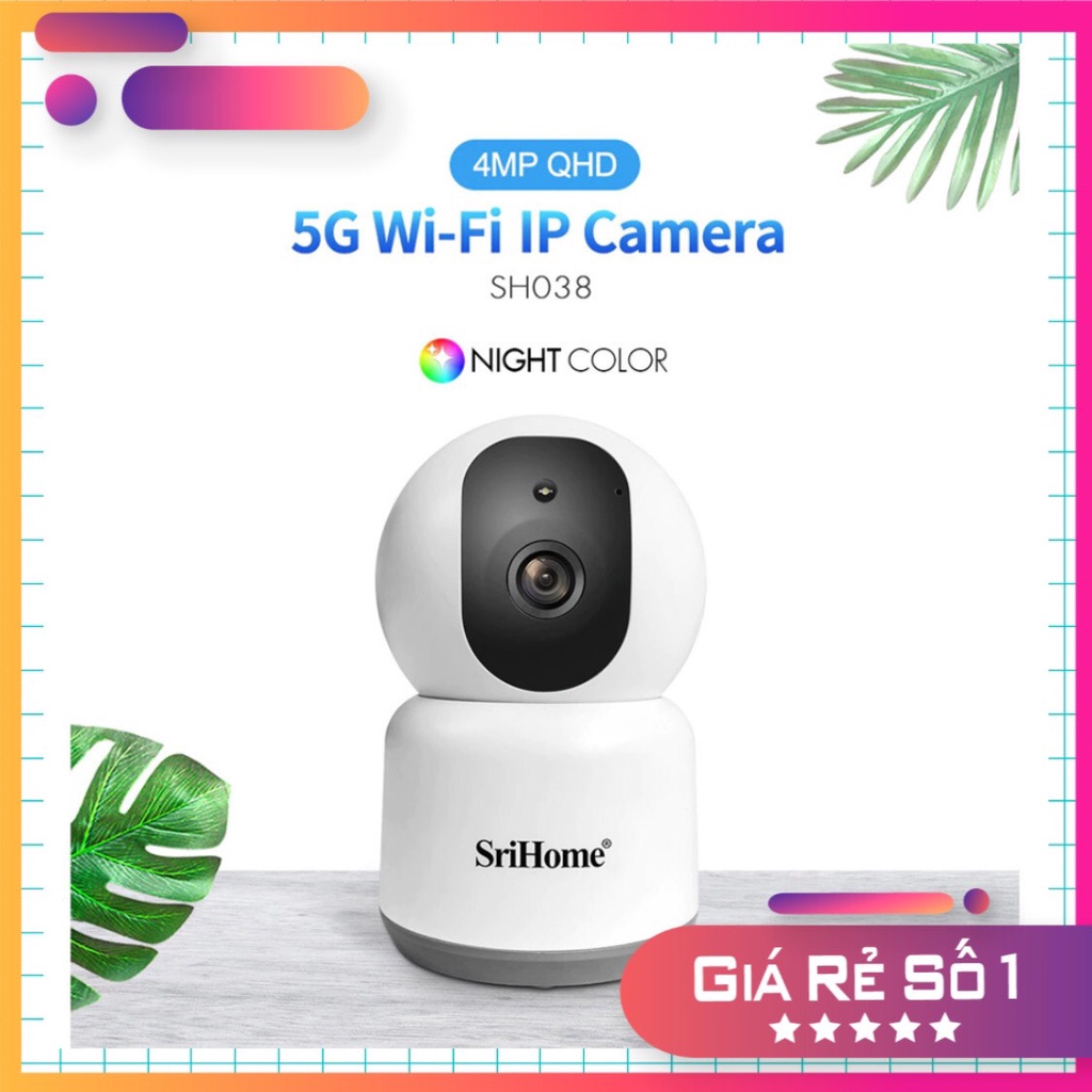 Camera IP SriHome SH038 4.0Mp siêu nét xem màu ban đêm hỗ trợ băng tần 5Ghz - Chính hãng - bảo hành 12 tháng