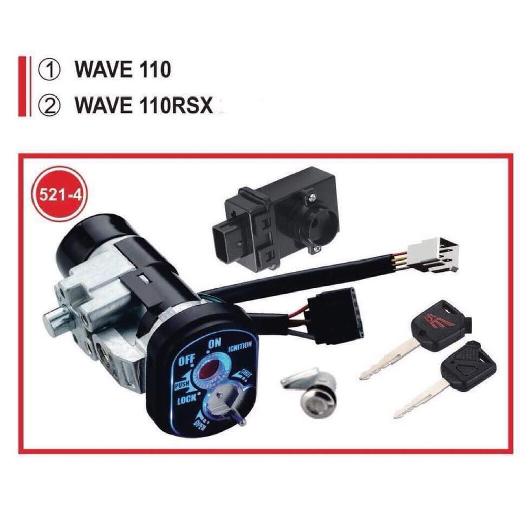 Ổ khóa chống trộm ,WAVE 110. WAVE RSX, WAVE BLADE dòng 2 cạnh mặt đèn led, chống trộm siêu cấp, chống dắt xe, tìm