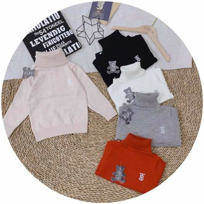 Áo Len cổ lọ không xù cho bé 8-28kg