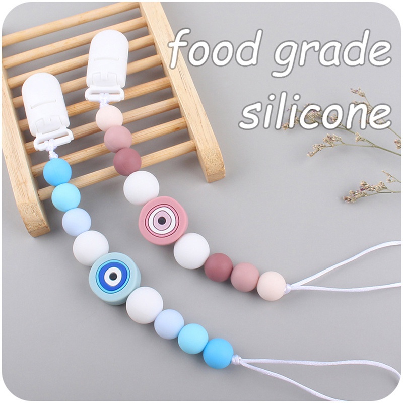 Giá Đỡ Núm Vú Giả Bằng Silicon Hình Đôi Mắt Dễ Thương Cho Bé Sơ Sinh Mọc Răng
