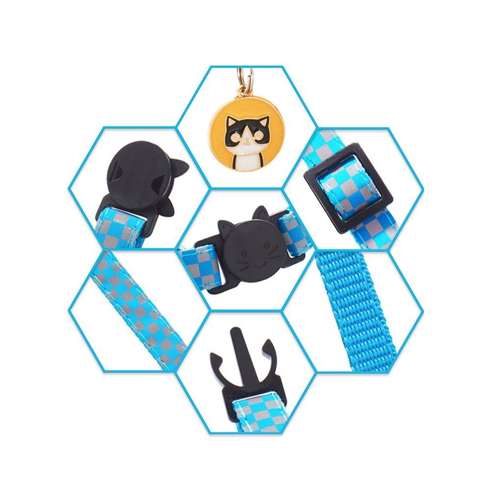 Vòng Cổ Họa Tiết Caro Phản Quang Có Thể Điều Chỉnh Cho Mèo Cưng