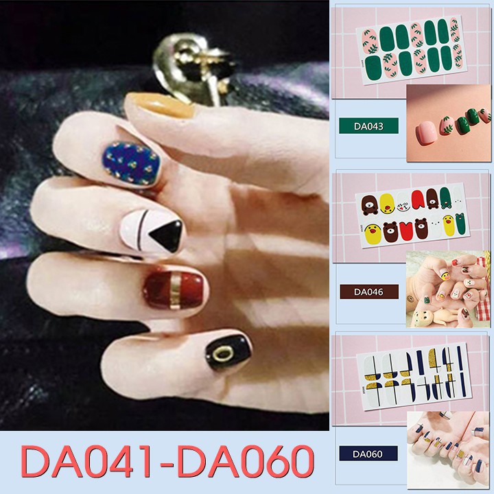 Tấm sticker đẹp mắt dùng dán trang trí móng tay DA041-DA060 DIY