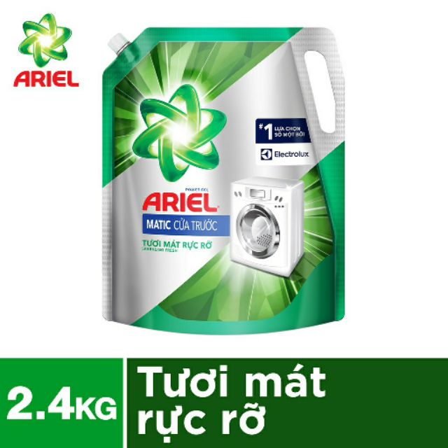 Nước giặt Ariel Matic cho máy giặt cửa trước túi 1,85kg hương tươi mát