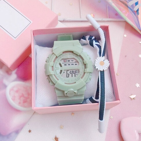 Đồng Hồ Điện Tử Thể Thao Nam Nữ UNISEX AOSUN TD4 Dây In Hình Hoa Cúc Hot Trend