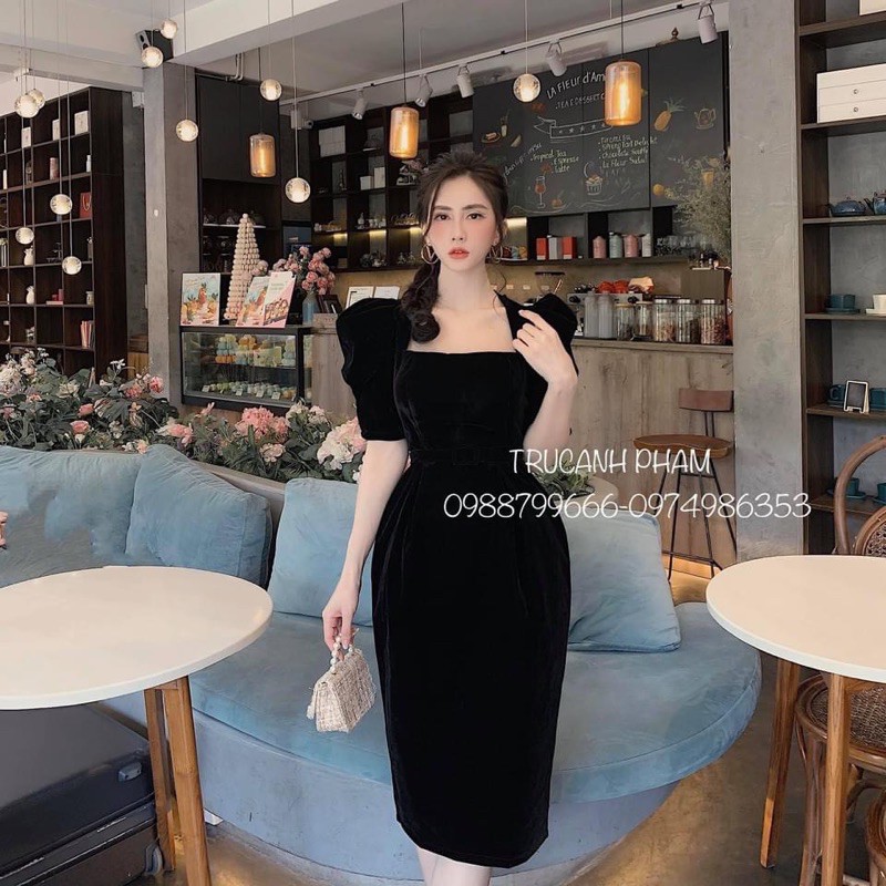 Váy body Nhung Kèm Đai