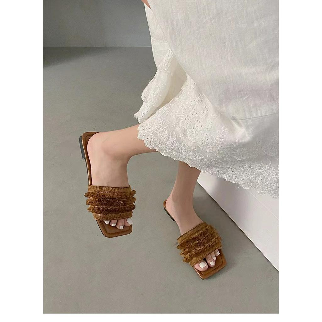 Dép Sandal Nữ Đế Dày Phong Cách Retro Mùa Hè 2023 Mới