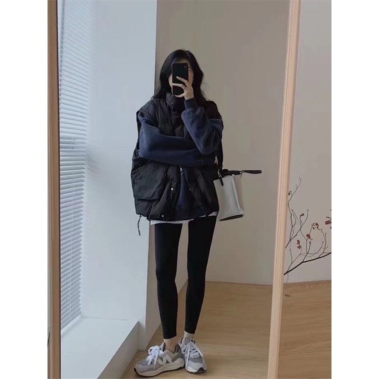 Áo sweater Cổ Tròn In Chữ Màu Xanh Dương Phong Cách Thời Trang Hàn Quốc Dễ Phối Đồ