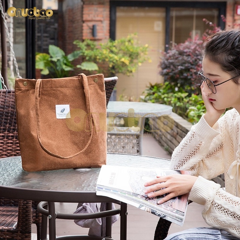 Túi xách ONUOBAO vải nhung tăm thời trang Hàn Quốc