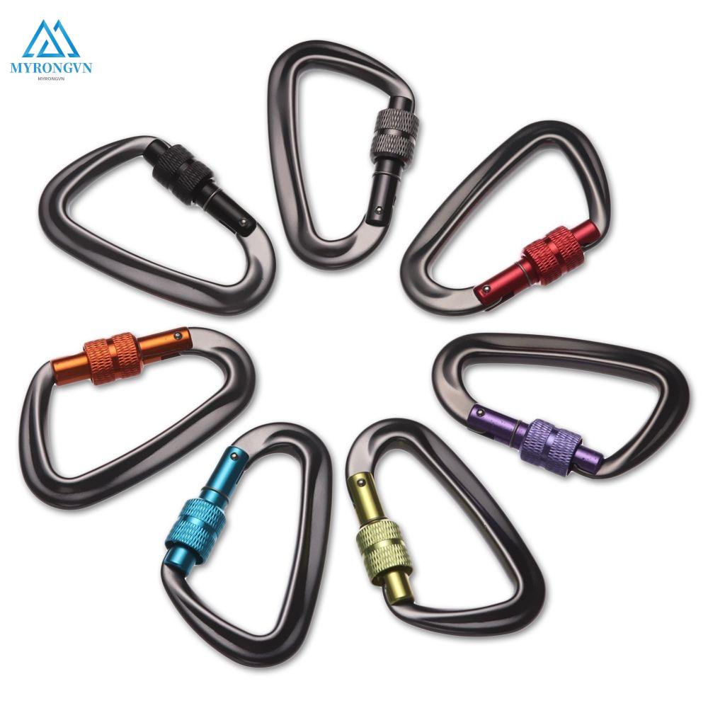 Khóa chữ D 81*46.6mm 6 màu 12KN 7075 an toàn thiết kế chuyên dụng cho leo núi