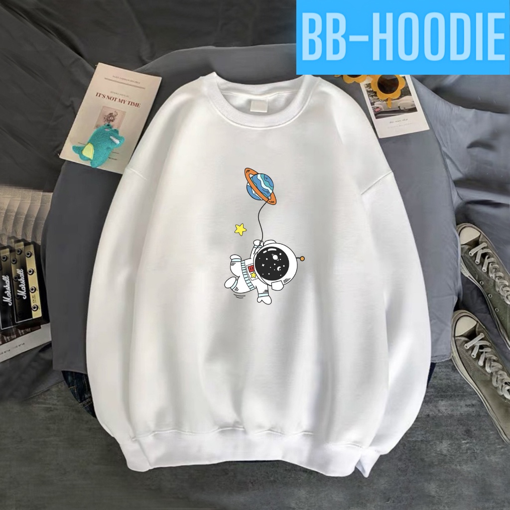 Áo sweater unisex nam nữ đều mặc được in Phi Hành Gia Đu Dây  thời trang BB HOODIE