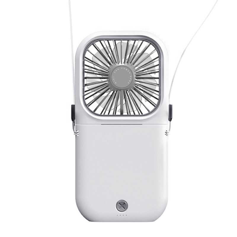 Quạt Đeo Cổ Mini Sạc USB 3000mAh 2 Pin Tiện Dụng