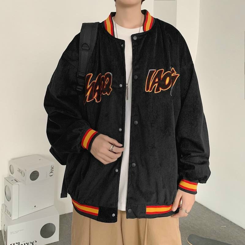 Áo bomber jacket nhung khoác nam nữ unisex gió cúc bấm form rộng local brand ulzzang phong cách hàn quốc đep IAO
