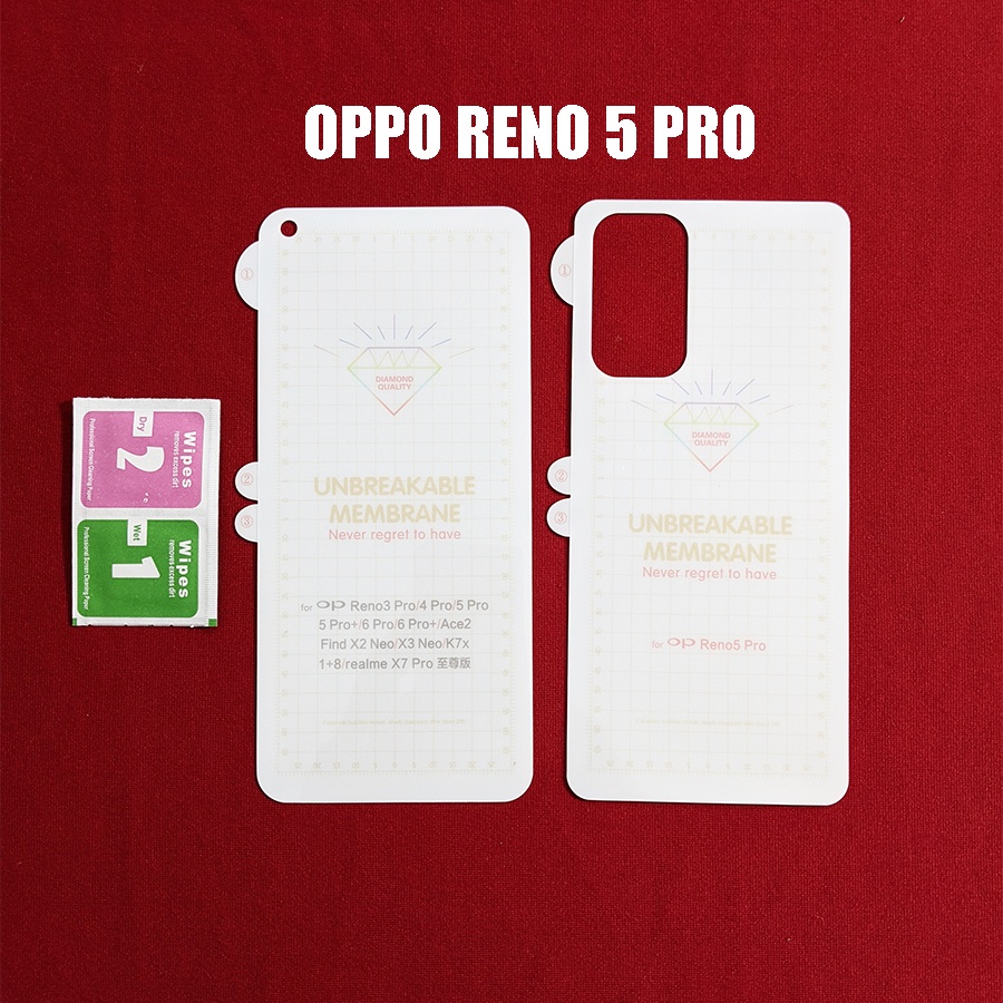 Bộ miếng dán PPF chống xước full màn full mặt lưng Reno 5 Pro