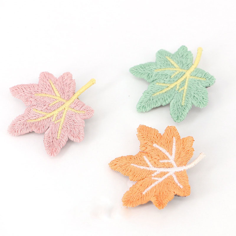 Kẹp Tóc Thêu Hình Lá Phong Xinh Xắn Phong Cách Hàn Quốc Cho Bé