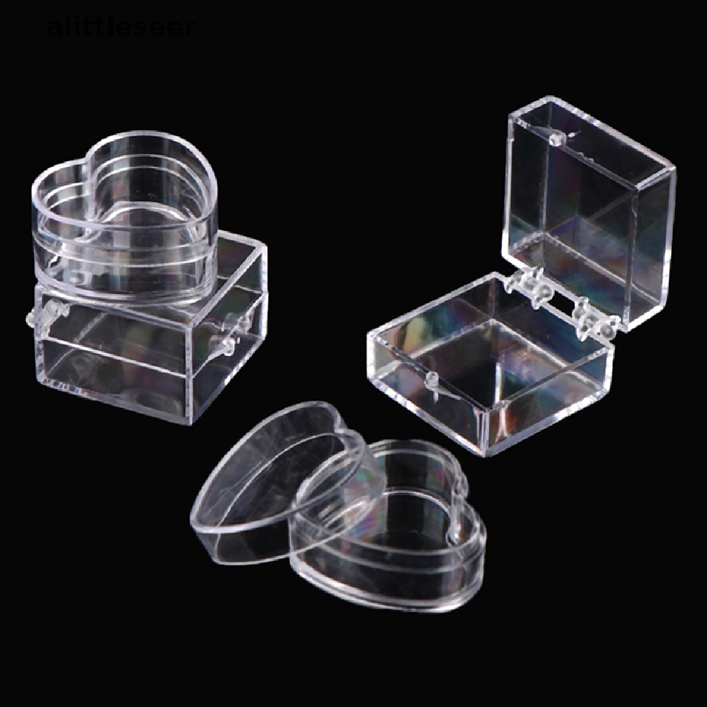 Set 2 Hộp Đựng Trang Sức / Trái Tim / Vuông Mini Trang Trí Nhà Búp Bê
