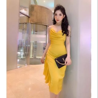 🔥DVK19Z242039 ĐẦM BODY HAI DÂY CỔ ĐỔ BÈO HÔNG🔥