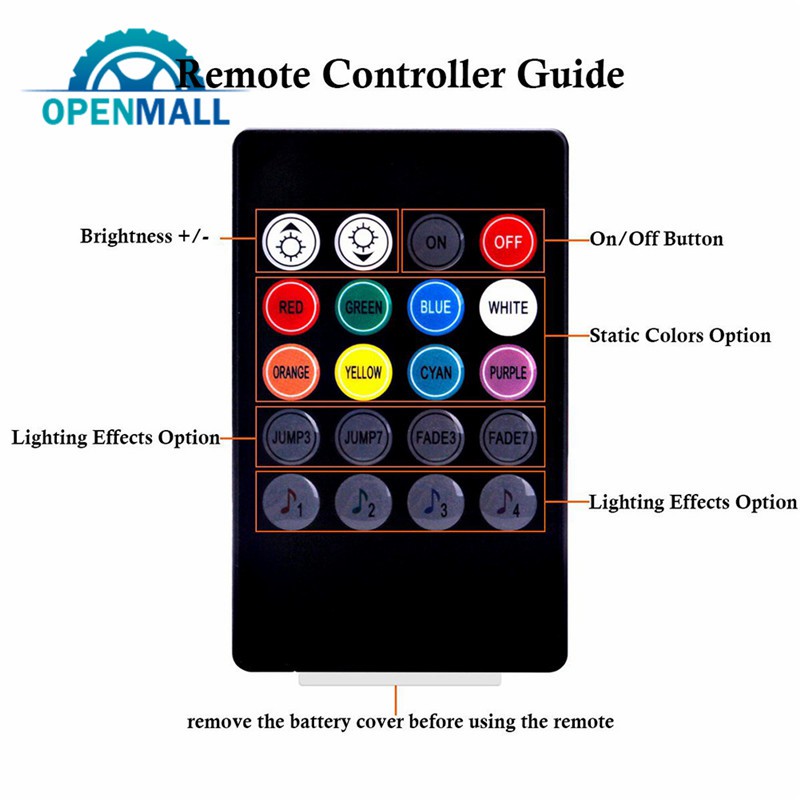 Set 4 dải đèn LED RGB trang trí nội thất xe ô tô kèm bộ điều khiển từ xa