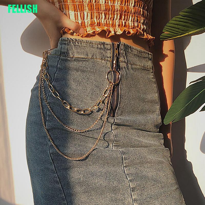 Trang sức dây xích gắn quần jean bắt mắt sành điệu