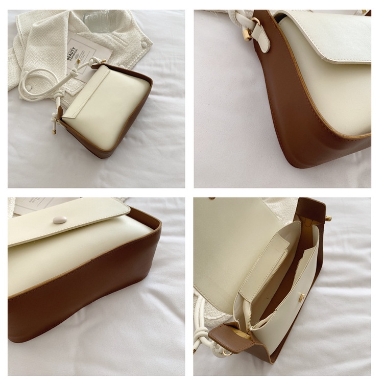 Túi xách nữ đeo chéo kiểu vuông thời trang dây đeo cá tính có khóa kéo bên trong, có hai màu xanh lá và trắng