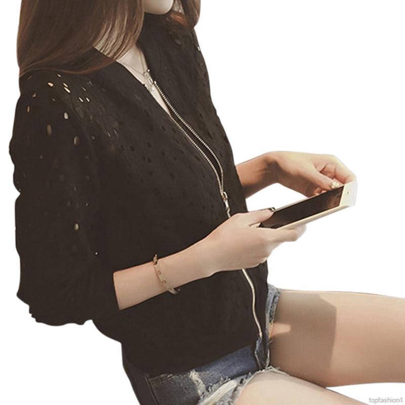 Áo khoác bomber ren phong cách Hàn trẻ trung dành cho phái đẹp