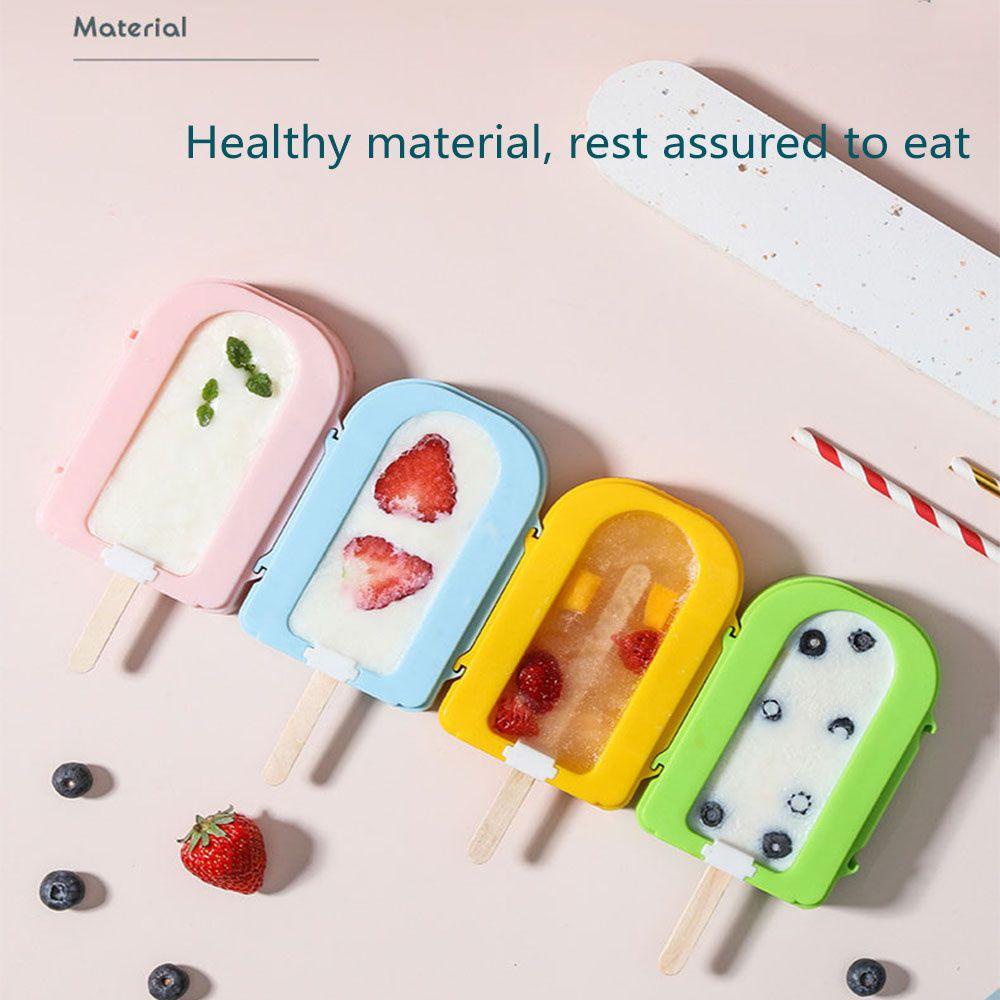 YIYU Khuôn Làm Kem Que Có Nắp Bằng Nhựa Tiện Dụng