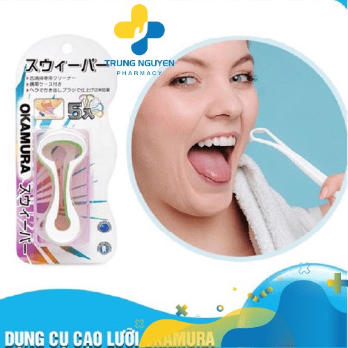 Dụng cụ cạo lưỡi Okamura (Hộp 5 cái)