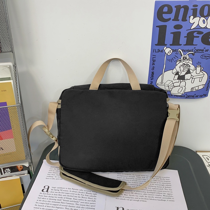Túi đeo chéo Prettyzys phong cách Hàn Quốc 2022 sức chứa lớn 14 inch cho sinh viên đại học