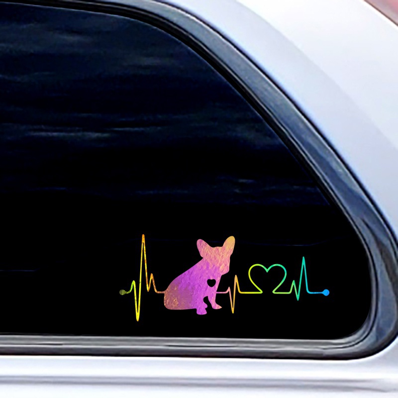 Miếng Dán Trang Trí Xe Hơi Họa Tiết Chân Chó Độc Đáo Bằng Vinyl Phản Quang Mới