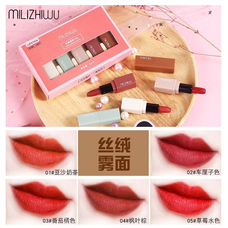 (hàng Mới Về) Bộ Son Môi Dưỡng Ẩm Mini Morandi Màu Nhung Lì | BigBuy360 - bigbuy360.vn