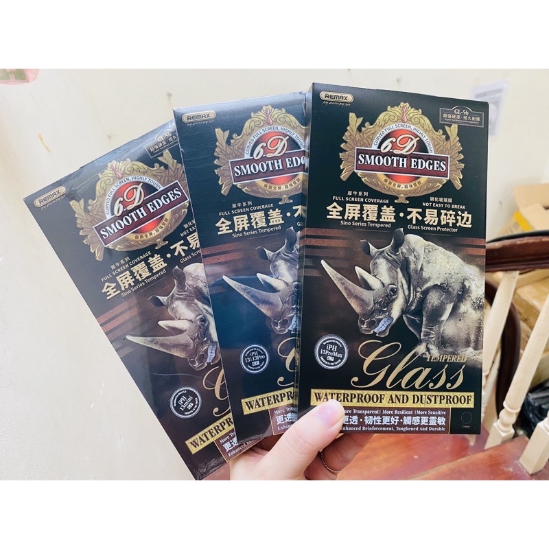 Kính cường lực Remax tê giác cho iPhone 7plus đến 13 Pro Max , Mini, 12, 11, Xs max GL56 Full màn hình cảm ứng siêu mượt