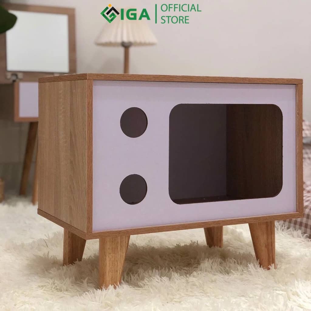 Nhà chuồng gỗ tivi cho mèo chó nhiều mẫu cửa hiện đại thông minh IGA
