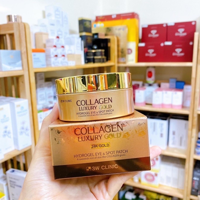 MẶT NẠ MẮT COLLAGEN LUXURY GOLD 3W CLINIC (90G/60 CÁI)