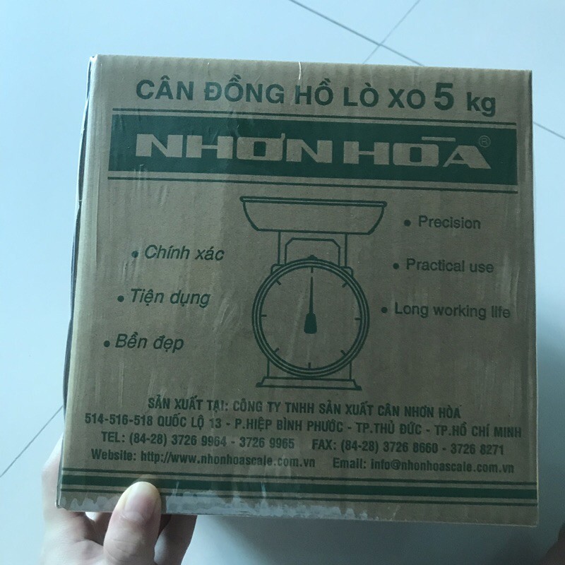 Cân Đồng Hồ Lò Xo Nhơn Hoà 2kg, 5kg Đĩa Inox Chính Hãng NHS-5