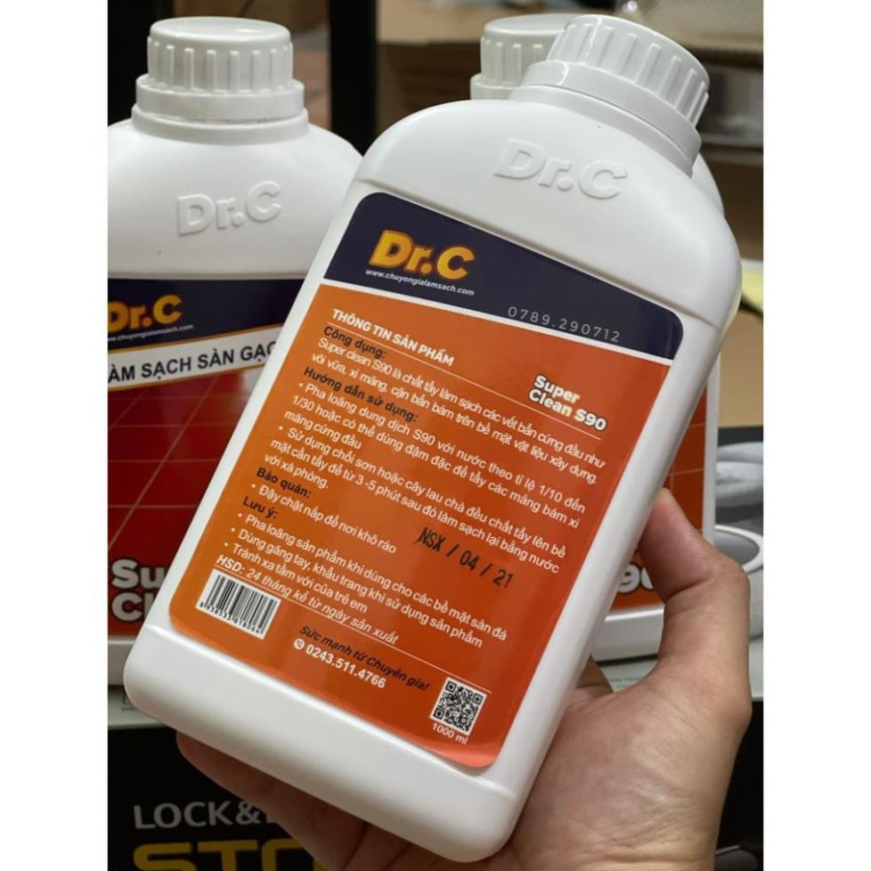 Dung dịch cọ nền nhà tẩy đồ men sứ ố vàng tẩy sàn Dr.C 1000ml