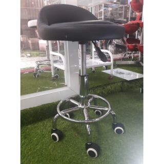 Ghế tựa lưng thấp màu Đen chân bánh xe