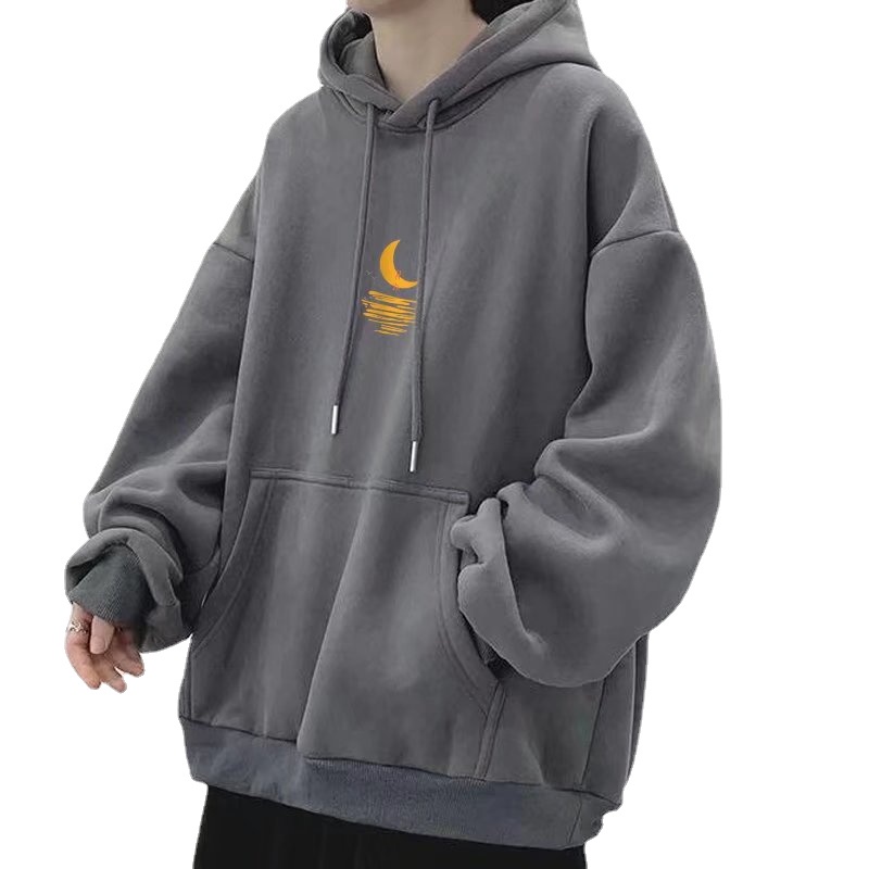 Áo hoodie tay dài dáng rộng in hoạt hình phong cách hiphop đường phố mùa đông Hàn Quốc cho nam cỡ lớn M-8XL