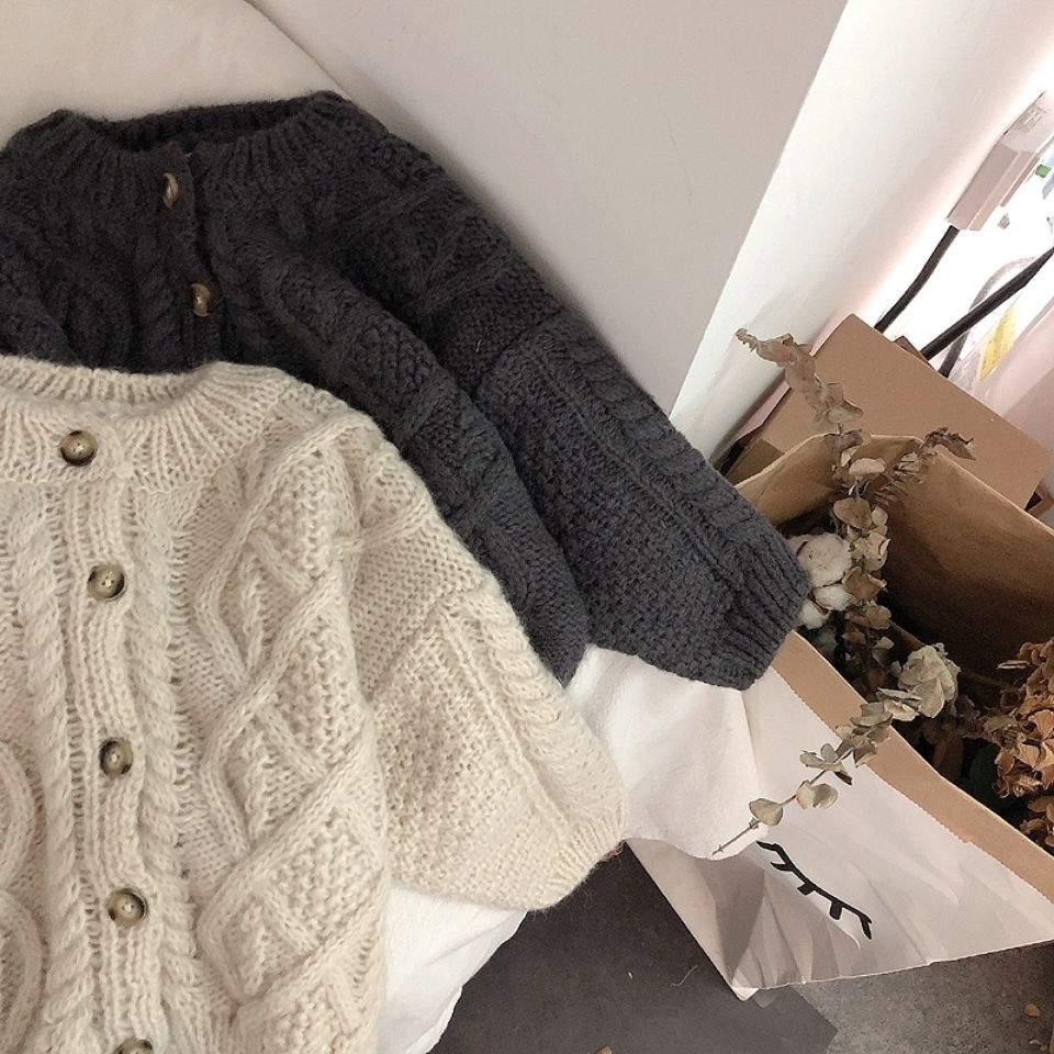 Áo Khoác Cardigan Dệt Kim Phong Cách Hàn Quốc Mùa Xuân Thu Đáng Yêu Thoải Mái Dành Cho Bé