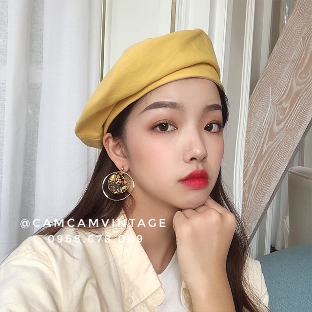 NÓN NỒI MŨ NỒI BERET VINTAGE VIỀN SIÊU XINH