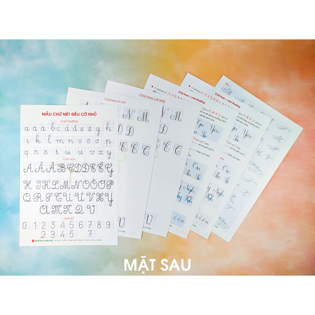 BỘ 5 TỜ BÍ KÍP LUYỆN CHỮ - XA TRỤC THẢO - Bộ mới