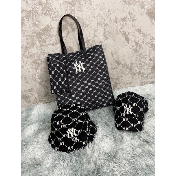 Túi vải MLB NY MONOGRAM TOTE BAG BLACK